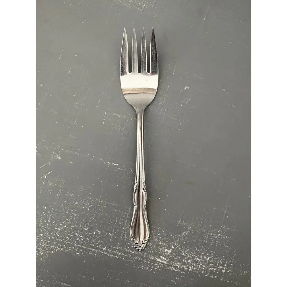 Vintage Rogers Adoration Stainless Serving Fork Simeon L & George H Rogers Co